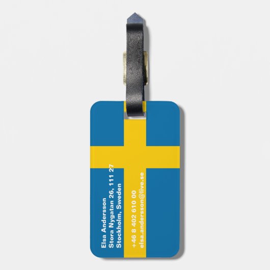 Étiquette À Bagage Suède (Dos Vertical)