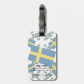 Étiquette À Bagage Suède Drapeau dans plusieurs calques Askew (Dos Vertical)