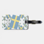 Étiquette À Bagage Suède Drapeau dans plusieurs calques Askew (Dos horizontal)