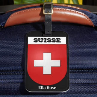 Étiquette À Bagage Suisse | Armoiries Vintages de la Suisse