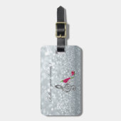 Étiquette À Bagage Suivez vos rêves, Glitterie, Talons, Clé Violine (Devant Vertical)