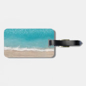 Étiquette À Bagage Summer Blue Ocean & Sandy Beach Photographie (Dos horizontal)