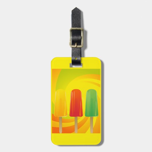 Étiquette À Bagage Summer Ice Pops Trio Bright Popsicles (Devant Vertical)