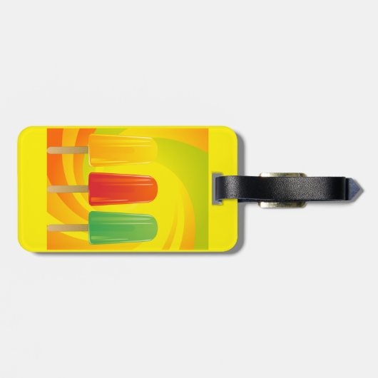 Étiquette À Bagage Summer Ice Pops Trio Bright Popsicles (Dos horizontal)