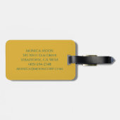 Étiquette À Bagage Sun & Moon Boho Line Art Elegant Gold Blue CUSTOM (Dos horizontal)