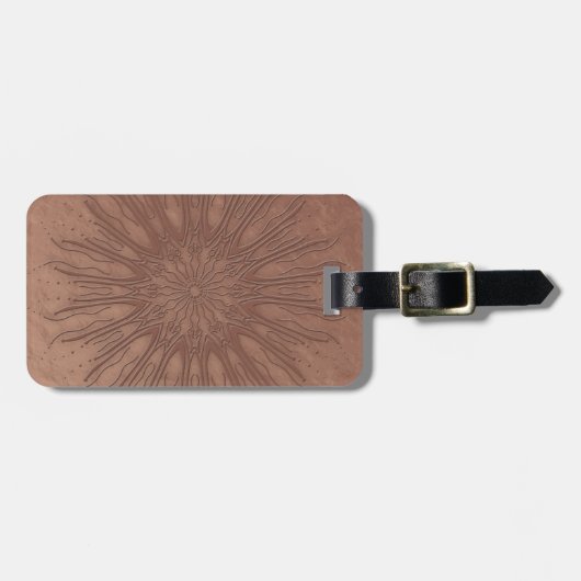 Étiquette À Bagage Sunburst boho mandala (Devant horizontal)