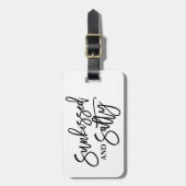 Étiquette À Bagage Sunkissed and Salty Calligraphy (Devant Vertical)