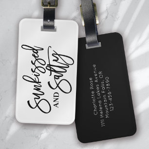 Étiquette À Bagage Sunkissed and Salty Calligraphy