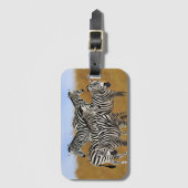 Étiquette À Bagage Sunny Serengeti Zebra | Safari Wildlife Adventure (Devant Vertical)