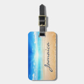 Étiquette À Bagage Sunrise de plage Jamaïque (Devant Vertical)