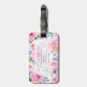 Étiquette À Bagage Sunrise Floral Boho Custom Name Design             (Dos Vertical)