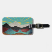 Étiquette À Bagage Sunrise Imaginaire de montagne (Devant horizontal)