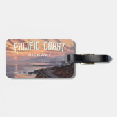 Étiquette À Bagage Sunset de la route côtière du Pacifique (Dos horizontal)