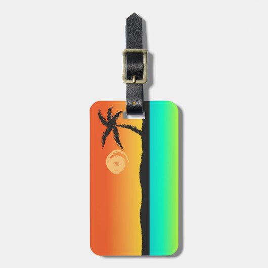 Étiquette À Bagage Sunset de l'île (Devant Vertical)