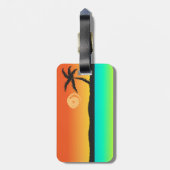 Étiquette À Bagage Sunset de l'île (Dos Vertical)