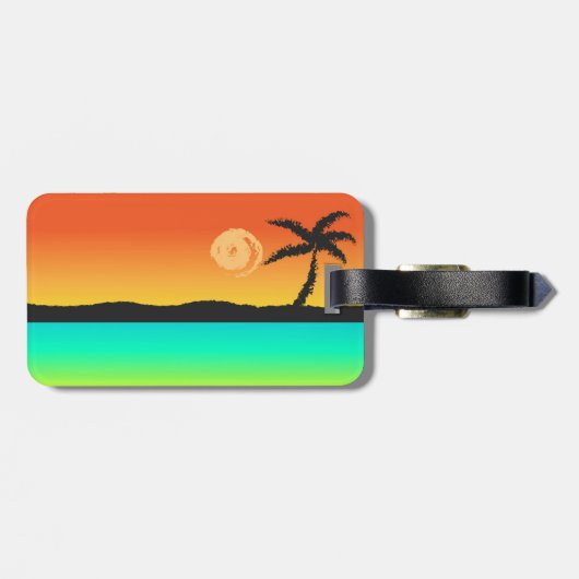 Étiquette À Bagage Sunset de l'île (Dos horizontal)