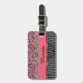 Étiquette À Bagage Super fille rose Parties scintillant Empreinte de  (Devant Vertical)