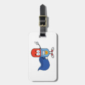 Étiquette À Bagage Super Pill Cartoon Hero Character (Devant Vertical)