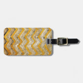 Étiquette À Bagage Superbe cool chevron zigzag motif marbre de bois (Devant horizontal)