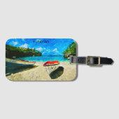 Étiquette À Bagage Superbe Curacao Paysage Des Îles Tropicales (Devant Horizontal)