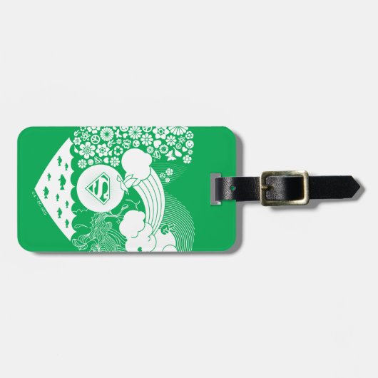 Étiquette À Bagage Supergirl Floral Peace Heart Graphisme (Devant horizontal)