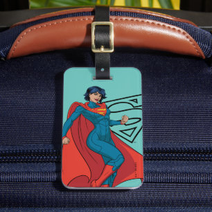 Étiquette À Bagage Supergirl Hovering en costume bleu