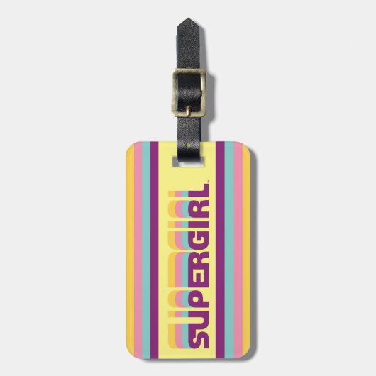 Étiquette À Bagage Supergirl Retro Colorshift Graphic (Devant Vertical)
