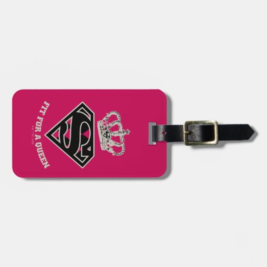 Étiquette À Bagage Supergirl S-Shield "Adapté Pour Une Reine" (Devant horizontal)