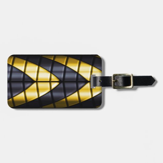 Étiquette À Bagage Superhéros - noir et jaune (Devant horizontal)
