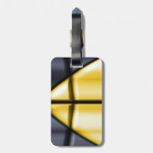 Étiquette À Bagage Superhéros - noir et jaune (Dos Vertical)