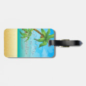 Étiquette À Bagage Sur mon chemin à la plage tropicale de paradis (Dos horizontal)