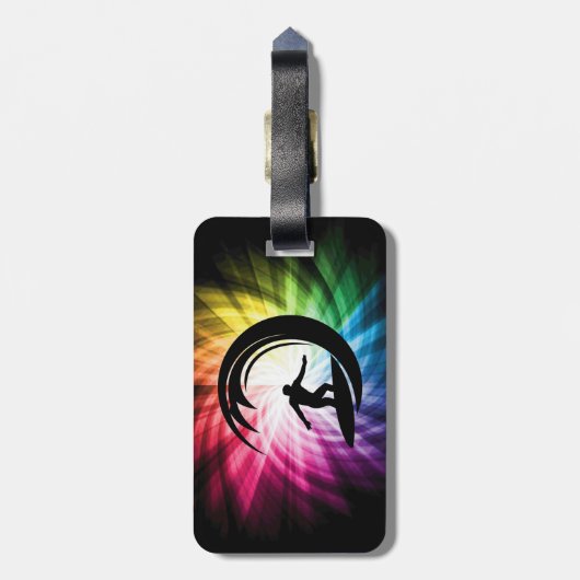 Étiquette À Bagage Surf coloré (Dos Vertical)