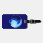 Étiquette À Bagage surf cool bleu vague (Devant horizontal)