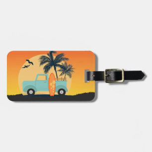 Étiquette À Bagage Surf Retro