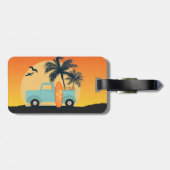 Étiquette À Bagage Surf Retro (Dos horizontal)