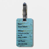 Étiquette À Bagage Surf Shack Hawaiian Faux Wood (Dos Vertical)