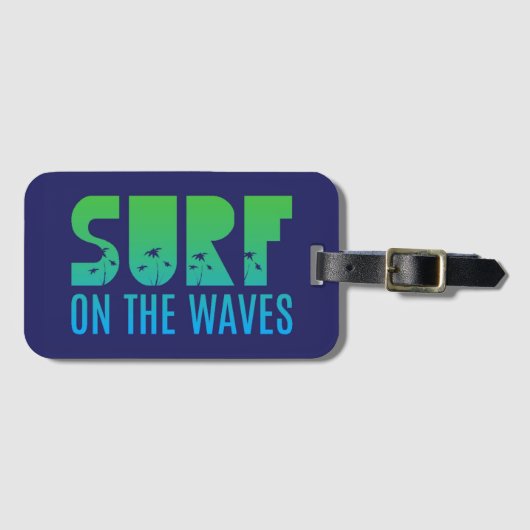 Étiquette À Bagage Surf sur l'affiche de vagues (Devant Horizontal)