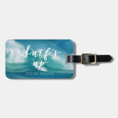 Étiquette À Bagage Surf | Typographie et devis amusants (Devant horizontal)