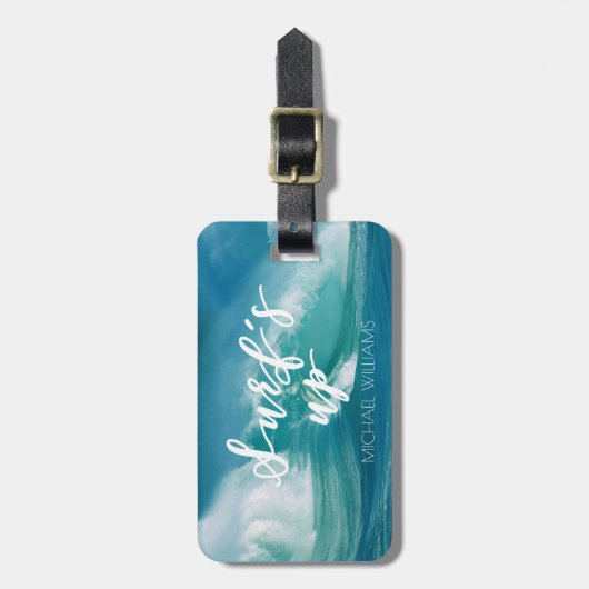 Étiquette À Bagage Surf | Typographie et devis amusants (Devant Vertical)