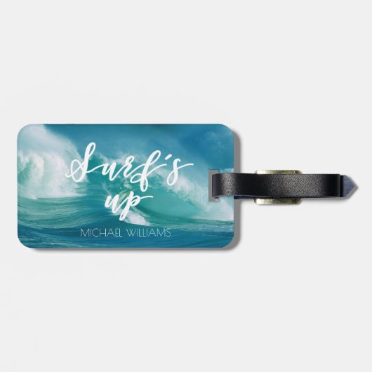 Étiquette À Bagage Surf | Typographie et devis amusants (Dos horizontal)