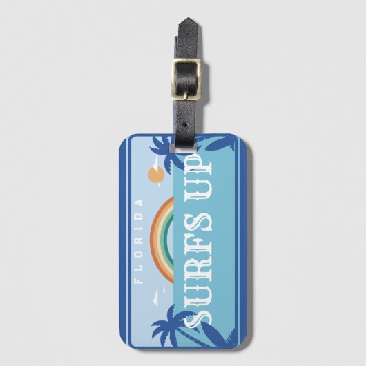 Étiquette À Bagage SURFS customisés EN HAUT FLORIDE (Devant Vertical)