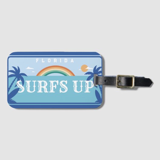 Étiquette À Bagage SURFS customisés EN HAUT FLORIDE (Devant Horizontal)