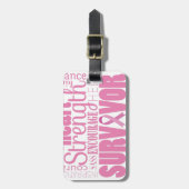 Étiquette À Bagage Survivant fort de Cancer de Descriptives (Devant Vertical)