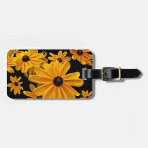 Étiquette À Bagage Susan observée par noir jaune fleurit l'étiquette