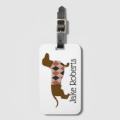 Étiquette À Bagage Sweater Dachshund Personnalisé (Devant Vertical)