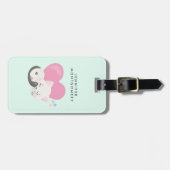 Étiquette À Bagage Sweet Kitty Chat Dormir avec un grand coeur en arr (Devant horizontal)