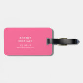 Étiquette À Bagage Sweet Monogram En vichy rose bébé (Dos horizontal)