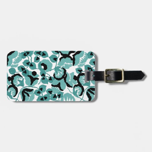 Étiquette À Bagage Sweet Pea (Teal) Fine Art (Devant horizontal)