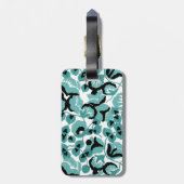 Étiquette À Bagage Sweet Pea (Teal) Fine Art (Dos Vertical)