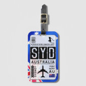 Étiquette À Bagage Sydney Australie (Devant Vertical)